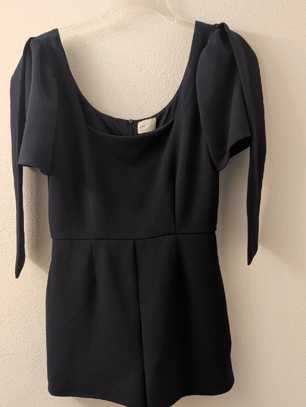 Elegant Black Tie-Shoulder Romper